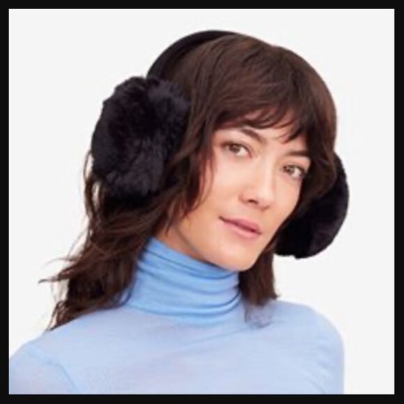 ❣️2/$36 NIP AEROSOLES Faux Fur Earmuffs O/S Adjustable Shade Black - Picture 2 of 6